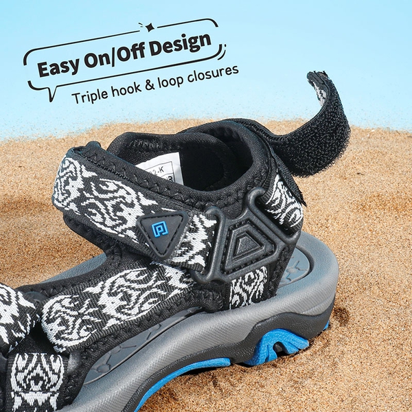 Boys and Girls Strap Sports Sandals - BLACK BLUE - 3